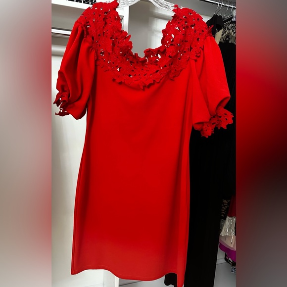 Hot Red Dress - worn once! 🔥 Still in excellent condition!! Classy!! XL 14/16 - Picture 7 of 13